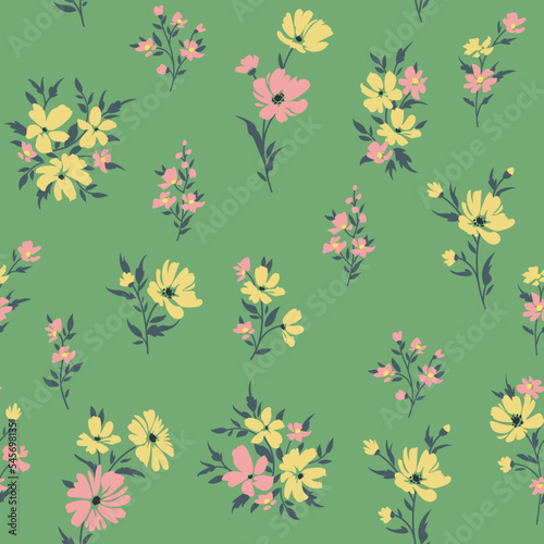 Pretty summer seamless background with small flowers