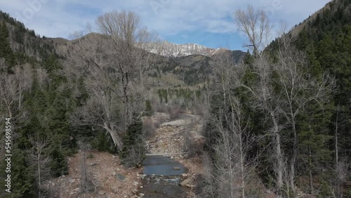 Drone view of a beautiful landscape of LaPlata Canyon and San Juan Mountains in Colorado photo