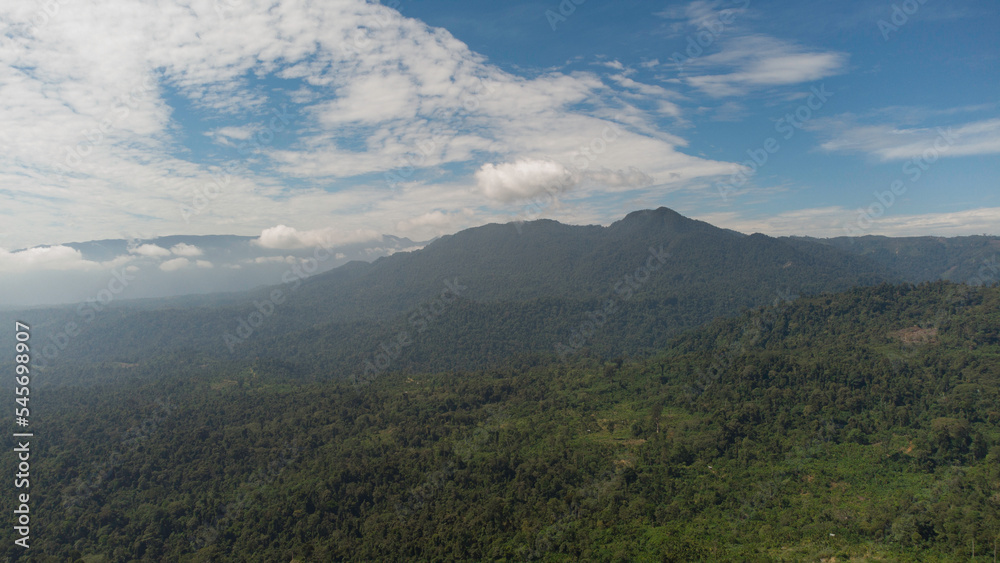 Tropical forest mountains in the province of Aceh, Indonesia