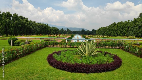 Slika na platnu Scenic view of the Brindavan Gardens with lavish vegetation in Karnataka, India