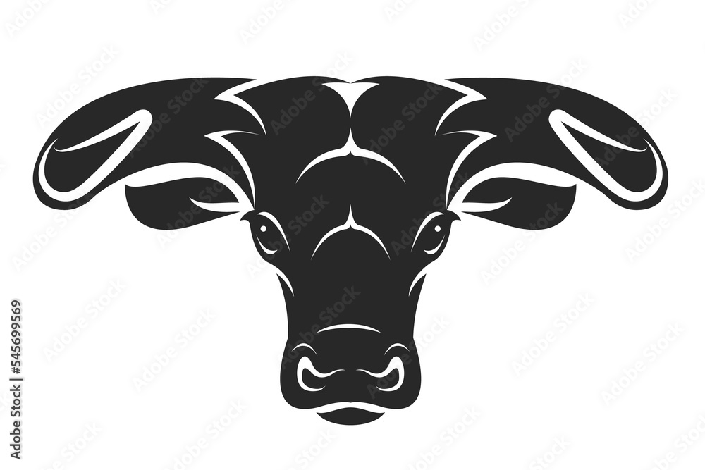 Bull head design isolated on transparent background. Wild Animals.