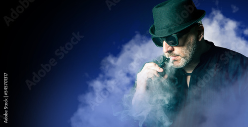 Vaper man. Guy with electro...