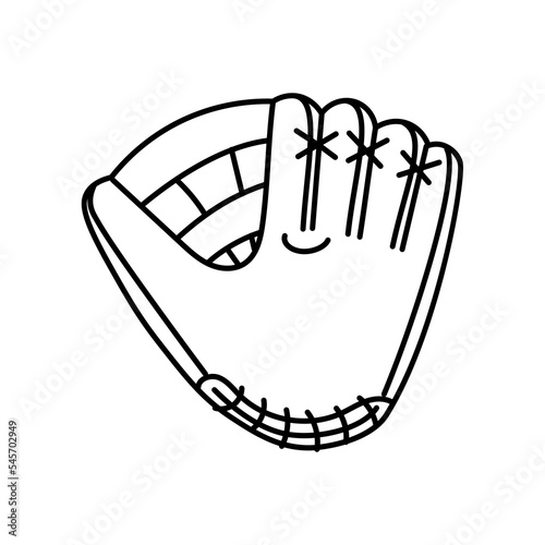 Vector icon Illustration of Baseball Gloves in black isolated on white background