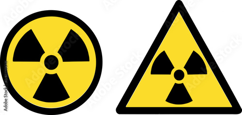 Radioactive vector icons, allert of exphosion, Nuclear war
