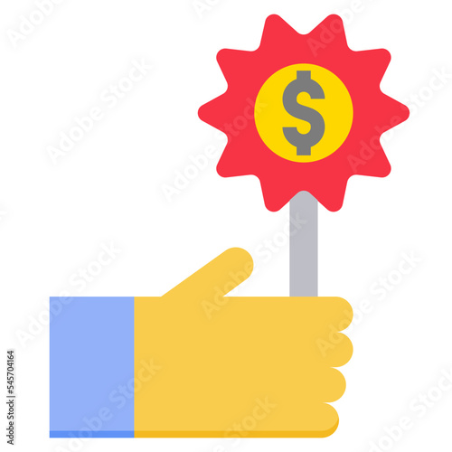bid flat style icon