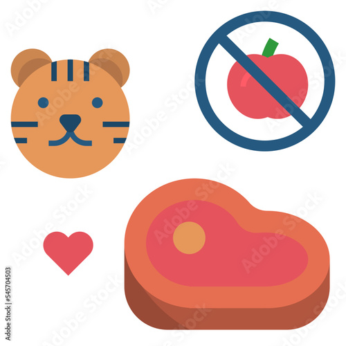 Photo carnivore flat style icon