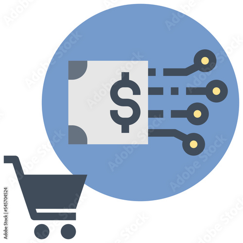 cashless flat style icon