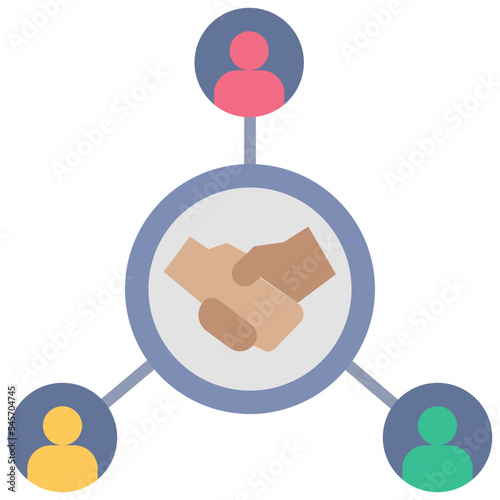 collaborating flat style icon
