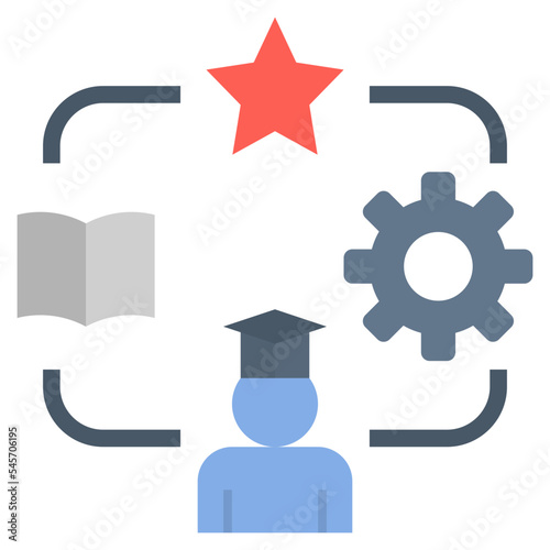 education flat style icon