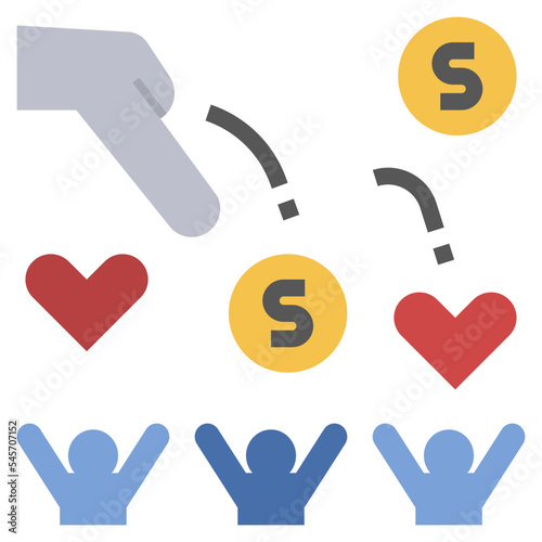 generous flat style icon