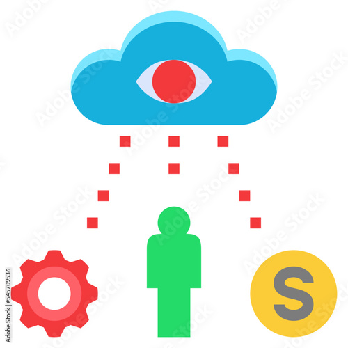 oversee flat style icon