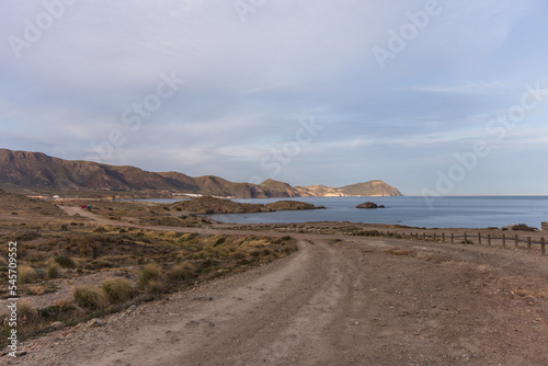Scenic view of the coastline in the area of Cabo de Gata in Spain