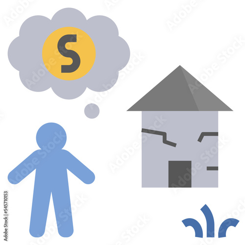 poverty flat style icon