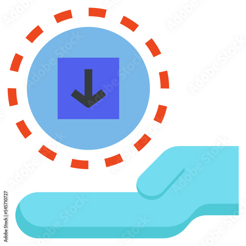 receive flat style icon