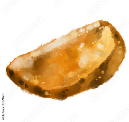 Fries potato wedge thick cut deep fried patatoes watercolor painting illustration art
