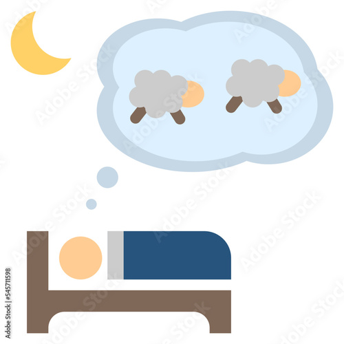 sleepless flat style icon