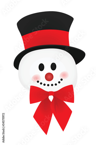 Snowman with hat and scarf, vector 