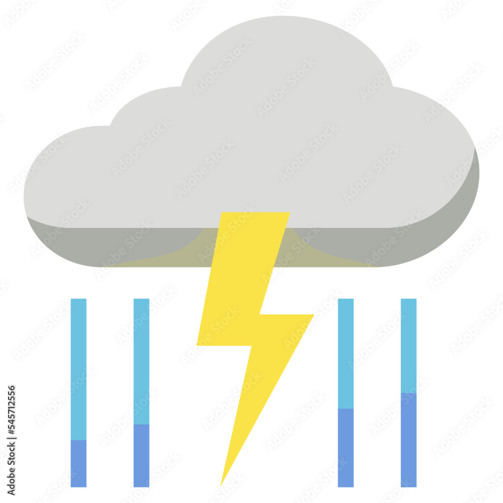 thunder storm flat style icon thunder storm flat style icon