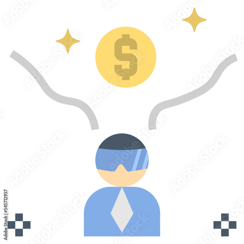 virtual flat style icon