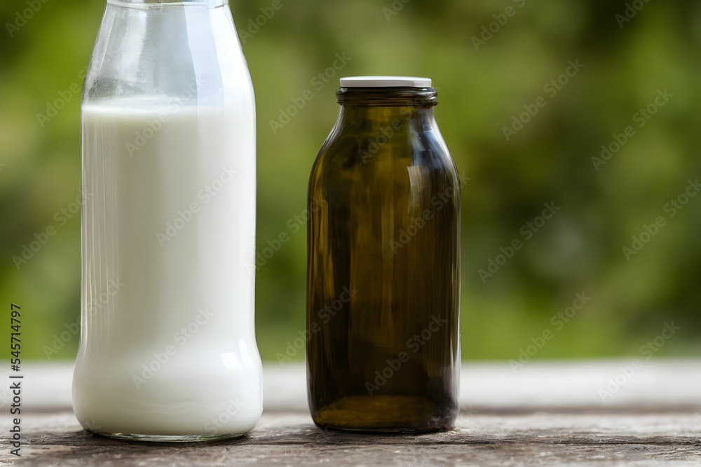 a bottle of fresh milk, healthy drink containing animal protein a bottle of fresh milk, healthy drink containing animal protein