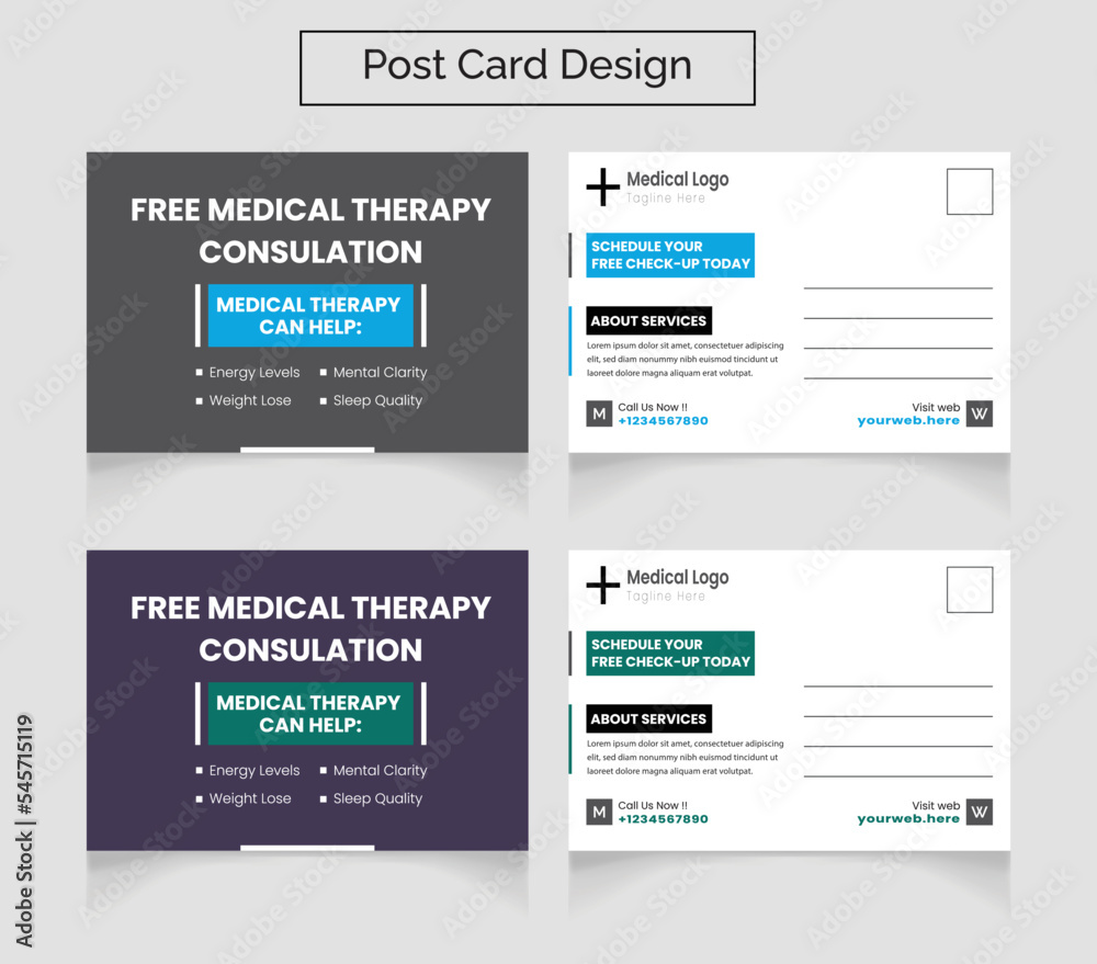 Medical Service Postcard Design Template