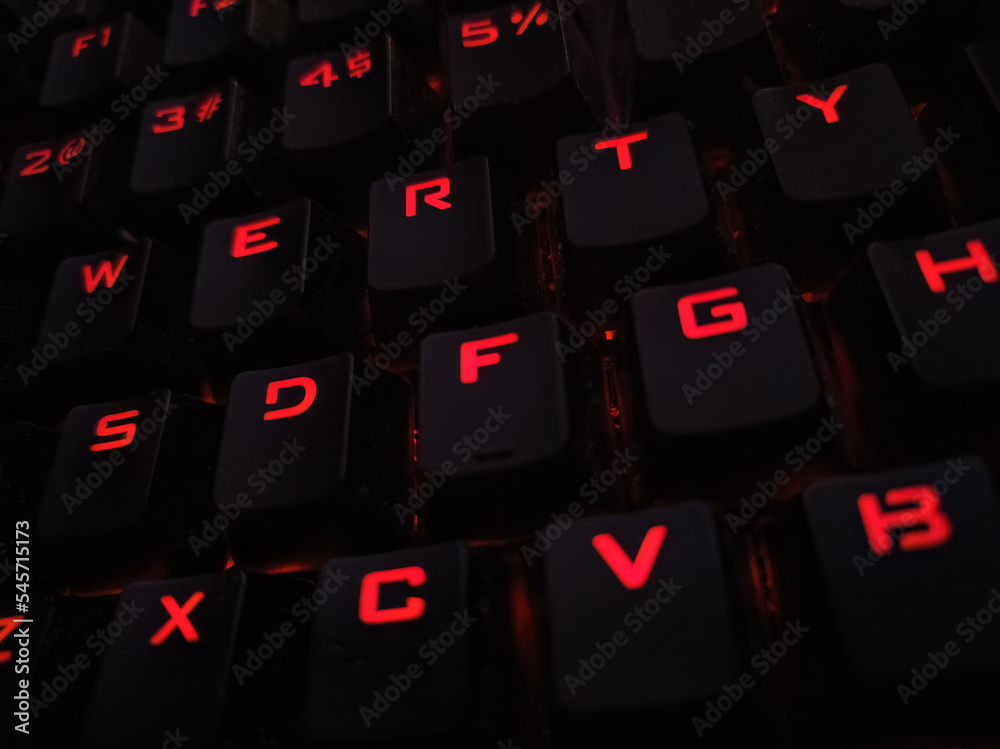 Dark backlit keyboard keys Dark backlit keyboard keys