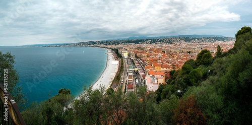 Old Town, Vieille Ville taken from the Castle Hill in Nice, French Riviera, Cote d'Azur, France