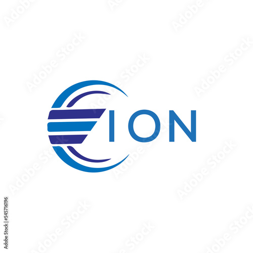 ION letter logo. ION blue image on white background. ION vector logo design for entrepreneur and business. ION best icon.