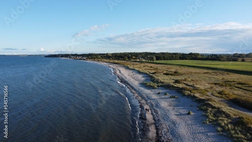 Aerial view of Skare Skansar in Sweden on a sunny day