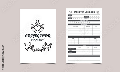 CAREGIVER Log Book for Low content KDP interior