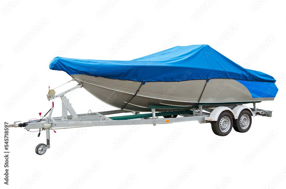 Motorboat prepared for transport