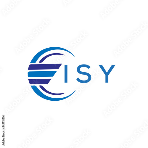 ISY letter logo. ISY blue image on white background. ISY vector logo design for entrepreneur and business. ISY best icon. photo