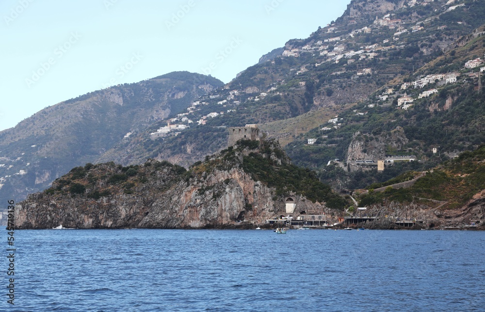 Beautiful view of the Amalfi Coast in the Province of Salerno, Italy
