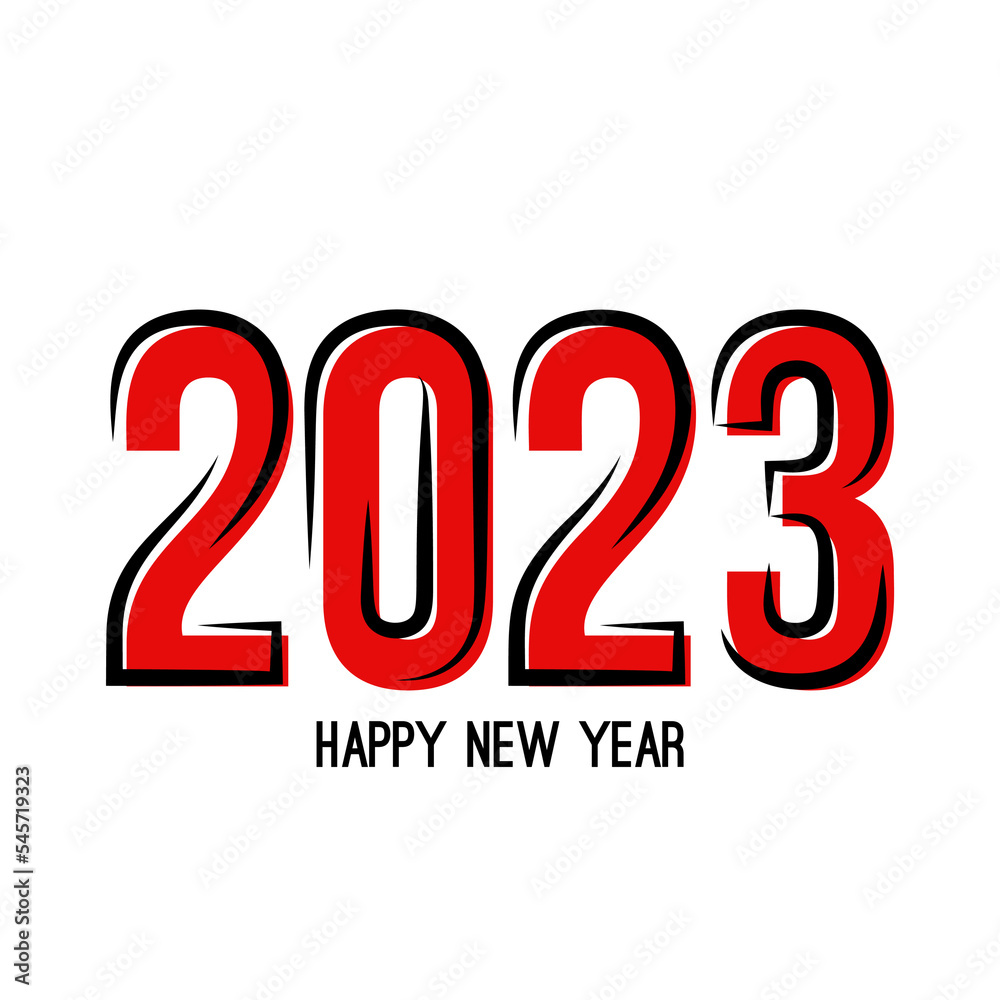 Happy new year 2023 template text design. Vector banner for flyer, brochure, booklet, greeting card. Happy new year 2023 template text design. Vector banner for flyer, brochure, booklet, greeting card.