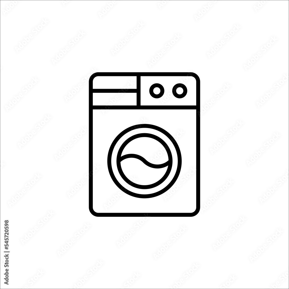 washing machine icon vector. electric appliances icon line style on white background washing machine icon vector. electric appliances icon line style on white background