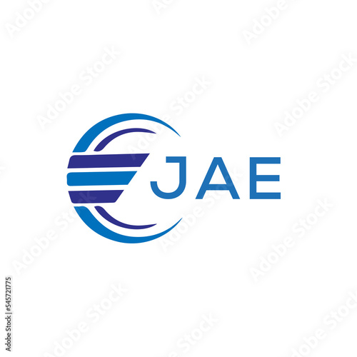 JAE letter logo. JAE blue image on white background. JAE vector logo design for entrepreneur and business. JAE best icon.	
 photo