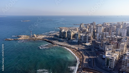 Aerial shot of Tripoli, the largest city in northern Lebanon