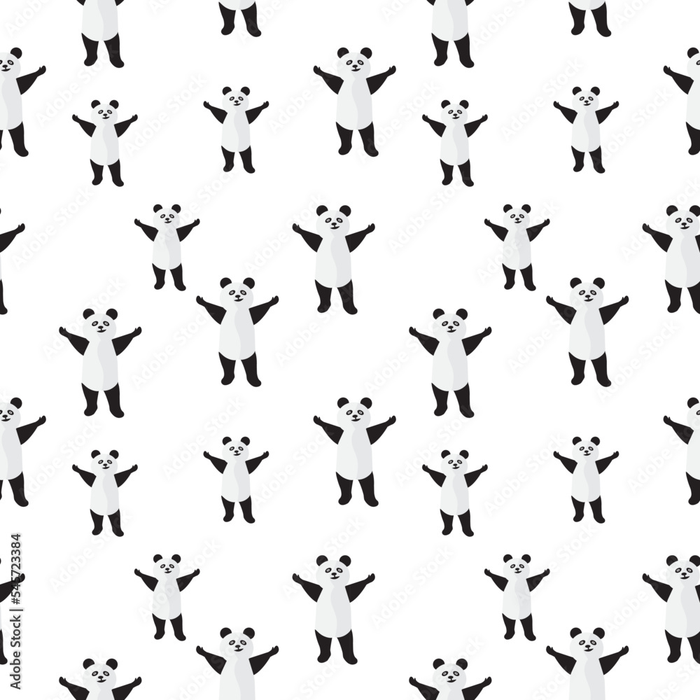 panda seamless pattern. seamless panda pattern fabric. panda pattern background illustration.
