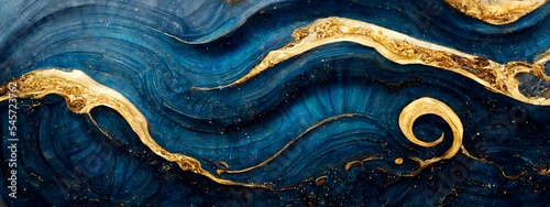 Foto Beautiful sparkling blue gold marble background for wallpapers