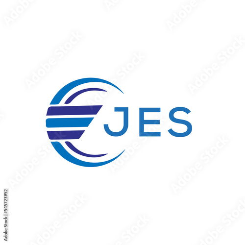 JES letter logo. JES blue image on white background. JES vector logo design for entrepreneur and business. JES best icon.	
 photo