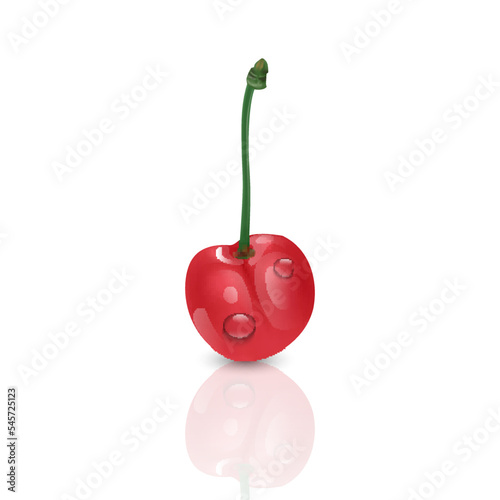 Cherry berry exotic fruits collection. Illustration of a cherry. Vector format