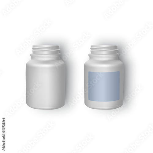 Realistic plastic bottle. Mock Up Template. Vector eps 10 illustration, empty white bottle on light background