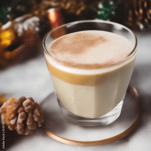 Holiday Christmas Eggnog Latte Drink