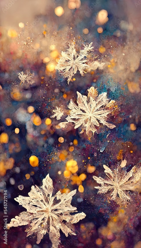 Abstract winter tender blue dark watercolor background with abstract golden snowflakes. Background for a festive New Year's winter card. Abstract winter tender blue dark watercolor background with abstract golden snowflakes. Background for a festive New Year's winter card.
