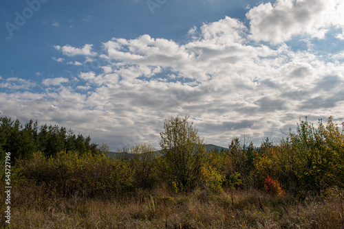 clouds over the field