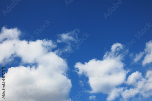 Blue sky with sparse clouds