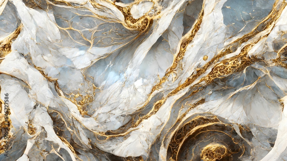 Golden and white marble background - obrazy, fototapety, plakaty 
