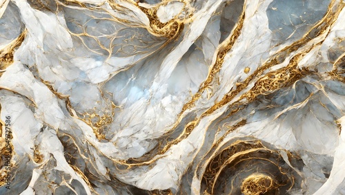 Golden and white marble background © Wirestock Creators