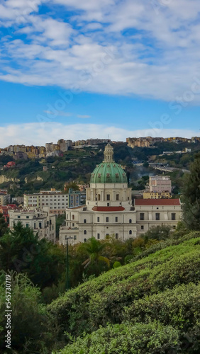 View of the dome of the Saint Mary church from the Capodimonte park in Naples, Italy. © Giambattista