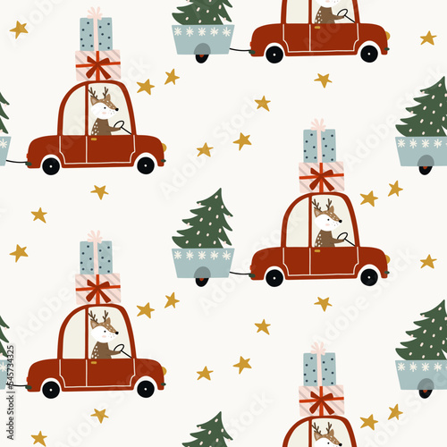 Christmas car pattern